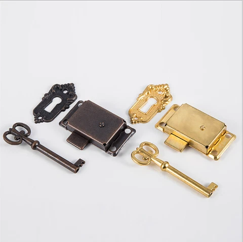 Retro Design Classical Drawer Cabinet Wardrobe Cupboard Door Lock + Key Cover