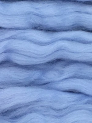 Blue Wool Roving, Baby Blue Roving, Spin into Yarn, Spin Fiber, Felting Wool - Image 1 of 4