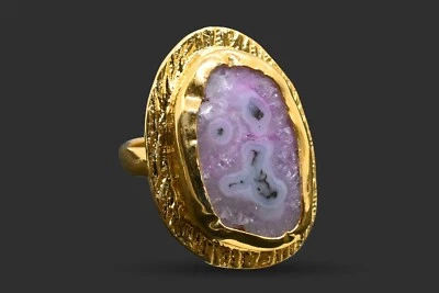 Anillo superpuesto druzy solar chapado en oro rosa claro raro joyería Sp-354 Foto 1 de 3