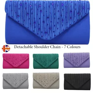 Para mujeres Sobre Noche Bolso sin mangas Novia Boda Fiesta Bolso de mano Cartera Diamante - Imagen 1 de 30