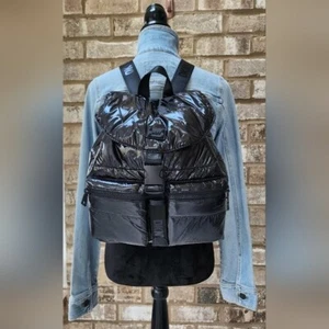 DKNY Avia Rucksack in Puffy Schwarz Nylon Verstellbare Träger UNISEX Neu mit Etikett! - Bild 1 von 11