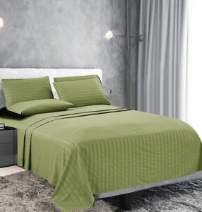 Premium bedding set 1000 Thread Count Egyptian Cotton Moss Stripe & TwinXL