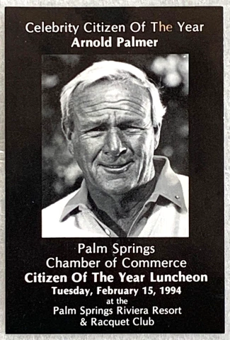 ARNOLD PALMER 1994 CELEBRITY CITIZEN OF THE YEAR  PALM SPRINGS  INVITATION    C5 Cover