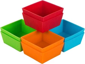 3.5 Inch Jumbo Baking Cups Reusable Silicone Square Cupcake Liners Non-stick ... - Picture 1 of 2