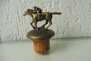 Bel Vecchio Tappo Decorativo, Bronzo, Jockey Con Cavallo (Corsa Di Cavalli) - Picture 1 of 5