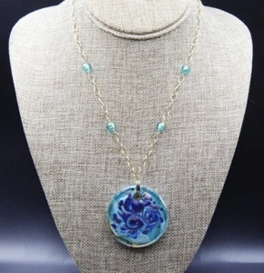 Collar Colgante Bolivia Cristal de Murano 14K - Collar Cristal Veneciano 14K - Imagen 1 de 11