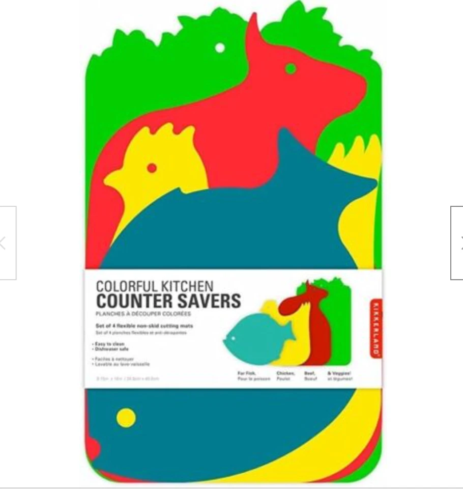 colorful kitchen counter savers animal cutting board set - Image 1 of 1