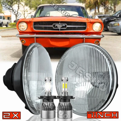 For Ford Mustang 1964-1984 7inch Round LED Headlights Hi/Lo & Turn Signal Lights - Image 1 of 4