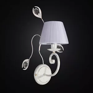 Applique classico bianco-oro con cristalli 1 luce BGA 2191/1 design swarovsky - Foto 1 di 2