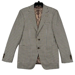 Cappotto sportivo uomo Saks Fifth Avenue 40R check misto lana 2 bottoni doppia ventilazione slim - Foto 1 di 12