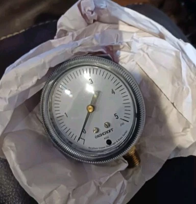 NUEVO MANÓMETRO ASHCROFT 25-1490-A-02L-5# 5 PSI 2 1/2" 1/4 MNPT en caja de fábrica Foto 1 de 4