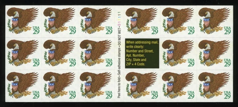 US #2596a $4.93 29¢ Green Eagle & Shield VF NH MNH Pl. D11111 - Image 1 of 1