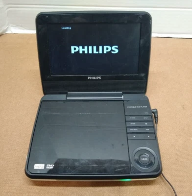 Reproductor de DVD portátil Philips 6", PET741/37 blanco, con cable de CA, leer descripción Foto 1 de 4