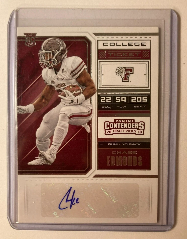 Chase Edmonds AUTO~RC Contenders College Ticket 2018 Rookie Autograph SP Draft - Image 1 of 3