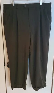 Mens 40 Pronto-Uomo Wool Greenish-Gray Business Casual Dress Pants Cuffed Hem - Picture 1 of 5
