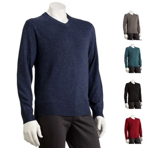 New Dockers Men's Textured Comfort Touch V-Neck Sweater Size 3XLT MSRP $52 - Picture 1 of 8