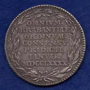 Belgium Brabant Return of Liberty 1790 Silver Medal Excellent Grade (Ref. c9476) - Picture 1 of 2