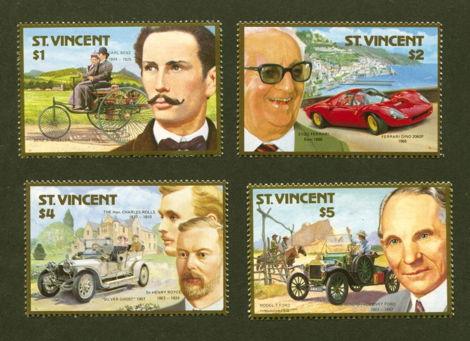St. Vincent Sc# 1044-7, Automobile Centenary Set of 4 Stamps, VF MNH, SCV: $6.25 - Image 1 of 1