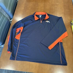 Herren 3XL NFL Denver Bronco's Langarm Pullover Blau Stretch 1/4 Zip - Bild 1 von 11