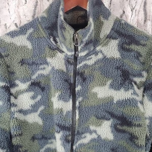 Stillwater Supply Co. Women's L Sherpa Fleece Camouflage Full Zip Jacket Pockets - Picture 1 of 7