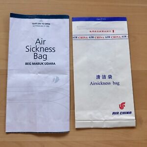 Air China + Malaysia Airlines original waste bag / air sickness bag