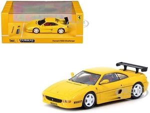 FERRARI F355 CHALLENGE YELLOW 1/64 DIECAST MODEL CAR BY TARMAC WORKS T64R-083-YL - Picture 1 of 4