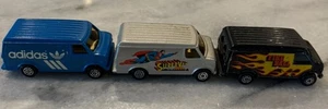 Vintage Corgi Juniors Van Set – Adidas, Superman Supervan, Fire Ball – Gr. Brit. - Picture 1 of 14