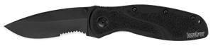 Coltelli Kershaw sfocati alluminio nero seghettato Sandvik 1670BLKST - Foto 1 di 2