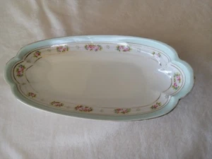Vintage Nippon Dish Porcelain Roses Gold 11.5"x4", Hand Painted - Picture 1 of 9
