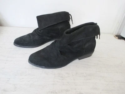 Botas al tobillo holgadas de gamuza negras descolgadas Glory para mujer talla 7 - Usadas en excelente estado Foto 1 de 4