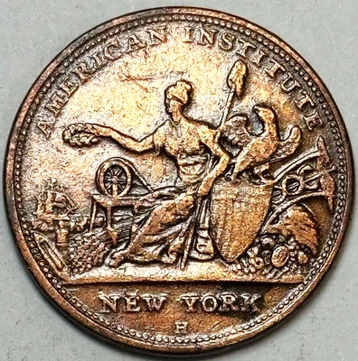 1833 Premio Instituto Americano New York Robinsons Joint & Co Hard Times Token Foto 1 de 2