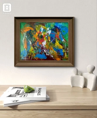 Arte Original "Conceito" 9x12 Tela Expressionismo Design Abstrato Home Art - Imagem 1 de 4