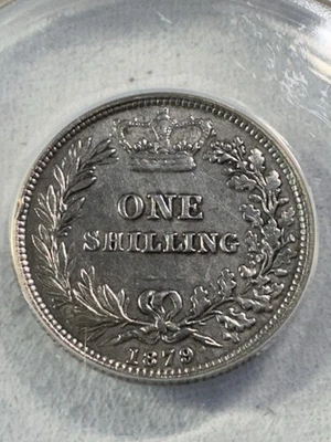 1879 Great Britain 1 Shilling Graded XF 40 Details Whizzed by ANACS - Image 1 of 4