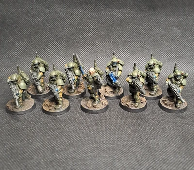Warhammer 40K Astra Militarum Cadian Kasrkin Squad (9) – Pro Painted - Image 1 of 4