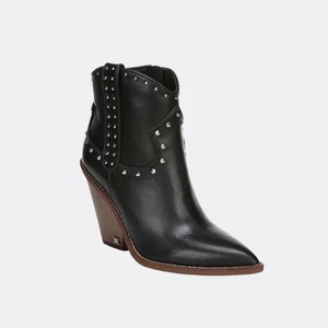 Sam Edelman Iris Studded Leather Block Heel Booties – Women’s 9.5 - Picture 1 of 10