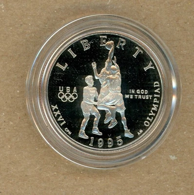 1995 Olympic Basketball Half Dollar US Mint Proof 50C Commemorative - Image 1 of 2