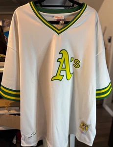 Camiseta Mitchell & Ness 1979 Ricky Henderson Oakland 100 % auténtica talla 64 5XL NUEVA CON ETIQUETAS - Imagen 1 de 9