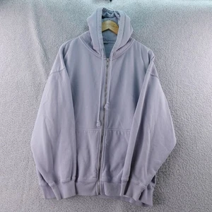 John Galt Shanghai Lavender Purple Zip Up Hoodie Sweatshirt Men Large Heavy Boxy - Picture 1 of 6