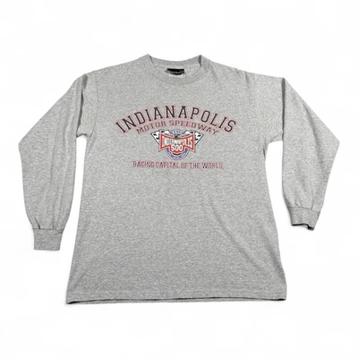 Винтажная футболка Indianapolis 500 для взрослых средний размер серая Motor Speedway Race Indy Y2K - Изображение 1 из 4