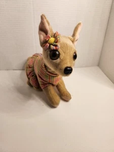Fuzzy Nation 11" Chihuahua Handbag / Purse Pink Plaid Dress 2009 - Picture 1 of 7