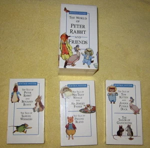 VCR LOT (3) VHS Peter Rabbit VIDEOTAPE Benjamin Jemima Tiggy Potter Video Tape - Imagen 1 de 1