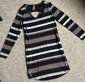 Camiseta Lole Algodón Orgánico Fin de Semana Negro Marrón Múltiples Rayas S Nuevo con Etiquetas Lorella 2 - Imagen 1 de 12