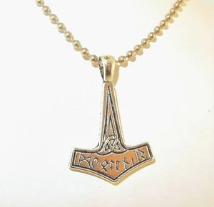 Thor's Hammer Antiqued Silver pewter pendant with a Trinity Knot Norse, Mythical - Picture 1 of 5