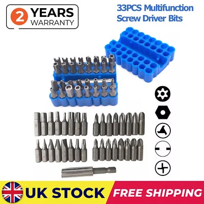 33PC Screwdriver Bit Set Torx Cross Head Slotted Philips Hex Power Driver Screw - Image 1 of 4
