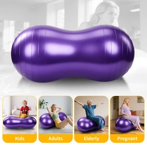 Peanut Ball Anti-burst Exercise Ball 90x45cm Yoga Ball & Pump Fitness Ball - Picture 1 of 20