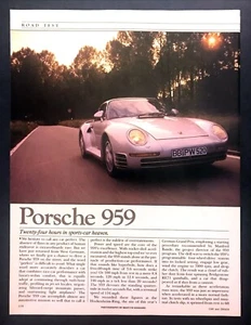 1988 Porsche 959 Coupe Road Test Technical Data Photos Review Article - Picture 1 of 1