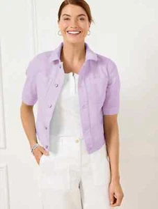 Short Sleeve Jean Jacket at Talbots, NWT $109, All size, color SPRING LILAC - Picture 1 of 8