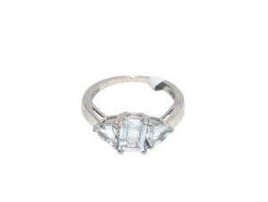 Anillo 925 Plata de Ley Natural Aguamarina Gema Piedra Hecho Mujer Regalo F275 - Imagen 1 de 8