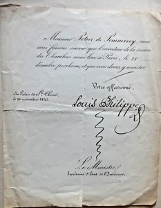 DOSSIER DE POMMEROY convocation par le ROI LOUIS PHILIPPE en 1847 - Bild 1 von 2