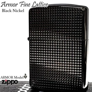 Zippo Armor Fine Lattice Double Sided Processing Diamond Black Lighter Japan - Picture 1 of 7